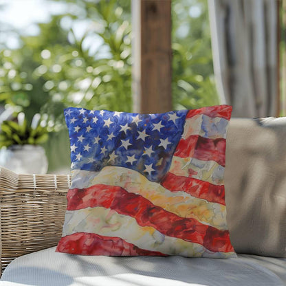 Old Glory American Flag Patriotic Indoor-Outdoor Home Decor Pillow