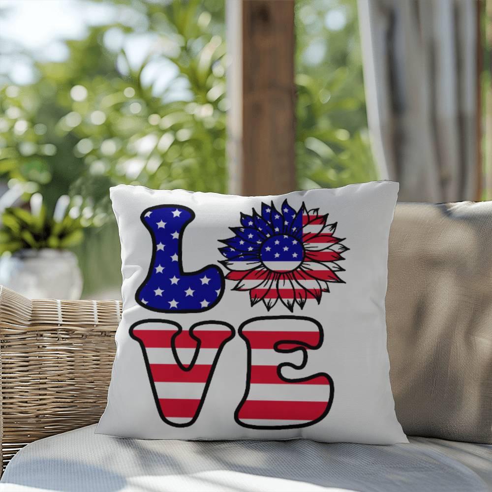 Love America Patriotic Indoor-Outdoor Pillow