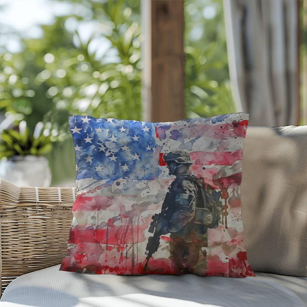 American Soldier Patriotic Indoor-Outdoor-Pillow Home Decor