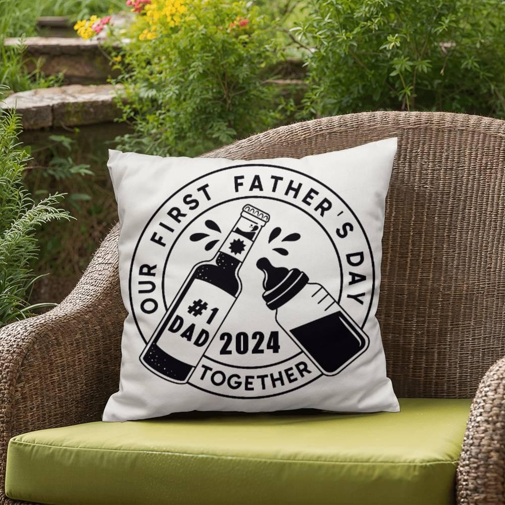 First Father's Day Drinking Buddy Comfy Indoor-Outdoor Pillow