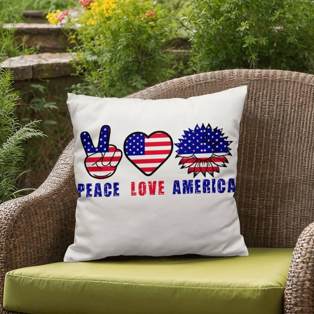 Peace Love America Comfy Indoor-Outdoor Pillow