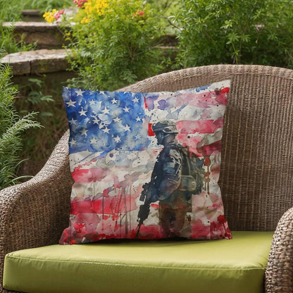 American Soldier Patriotic Indoor-Outdoor-Pillow Home Decor