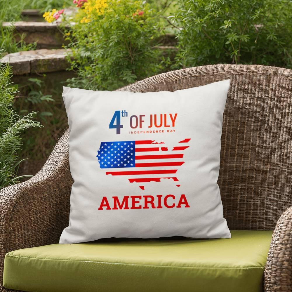 July 4th in America Patriotic Indoor-Outdoor Pillow