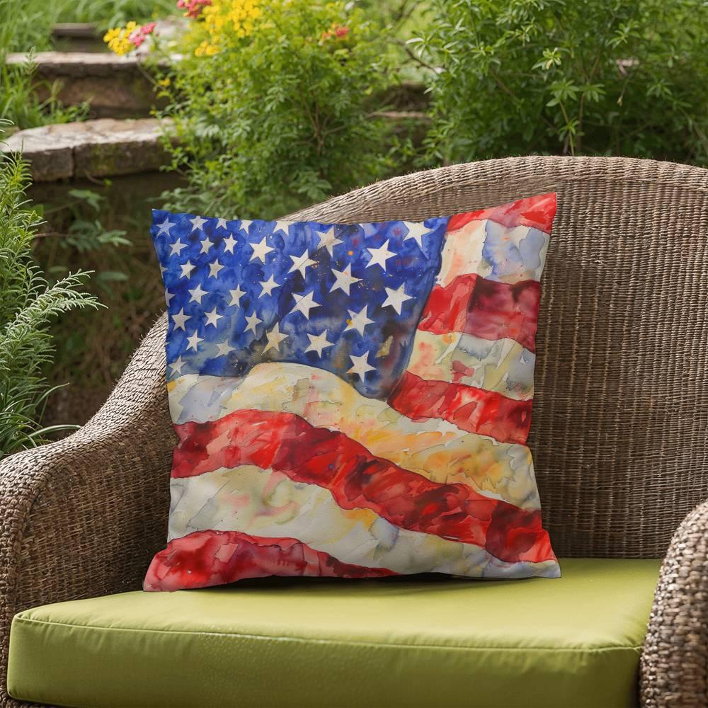 Old Glory American Flag Patriotic Indoor-Outdoor Home Decor Pillow