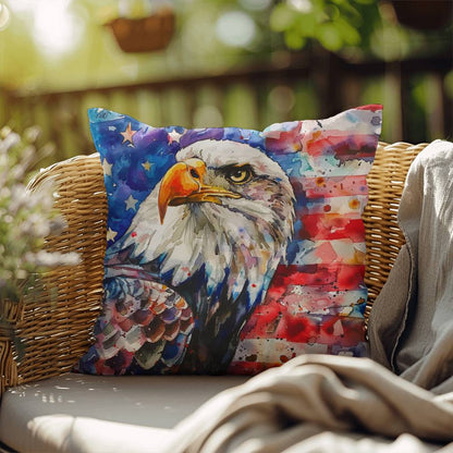 Eagle with American Flag Patriotic Indoor/Outdoor Pillow Decor