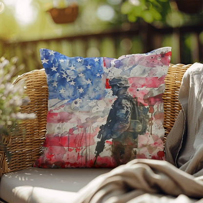 American Soldier Patriotic Indoor-Outdoor-Pillow Home Decor