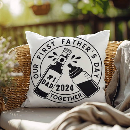 First Father's Day Drinking Buddy Comfy Indoor-Outdoor Pillow