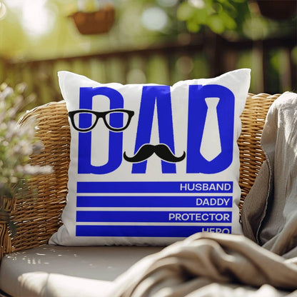 Dad Husband Daddy Protector Hero Comfy Indoor-Outdoor Pillow