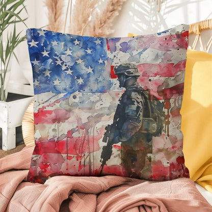 American Soldier Patriotic Indoor-Outdoor-Pillow Home Decor