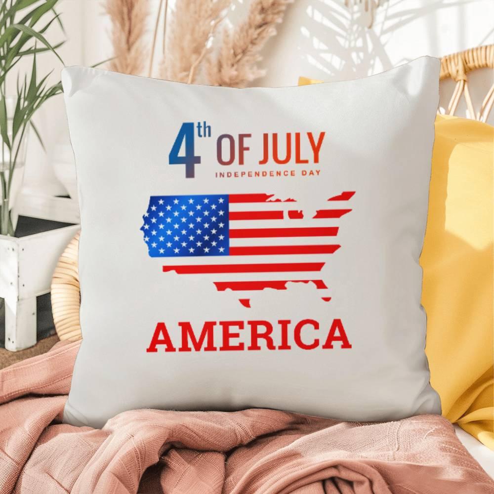 July 4th in America Patriotic Indoor-Outdoor Pillow