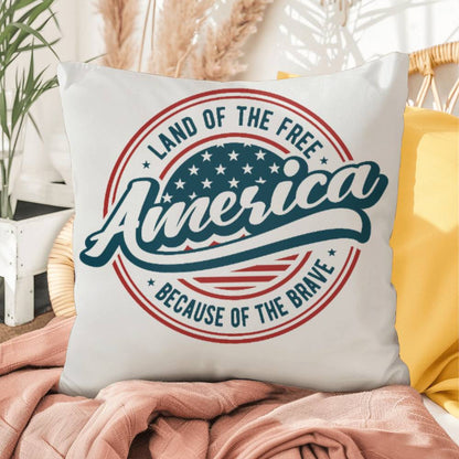 America Land of the Free Patriotic Indoor-Outdoor Pillow