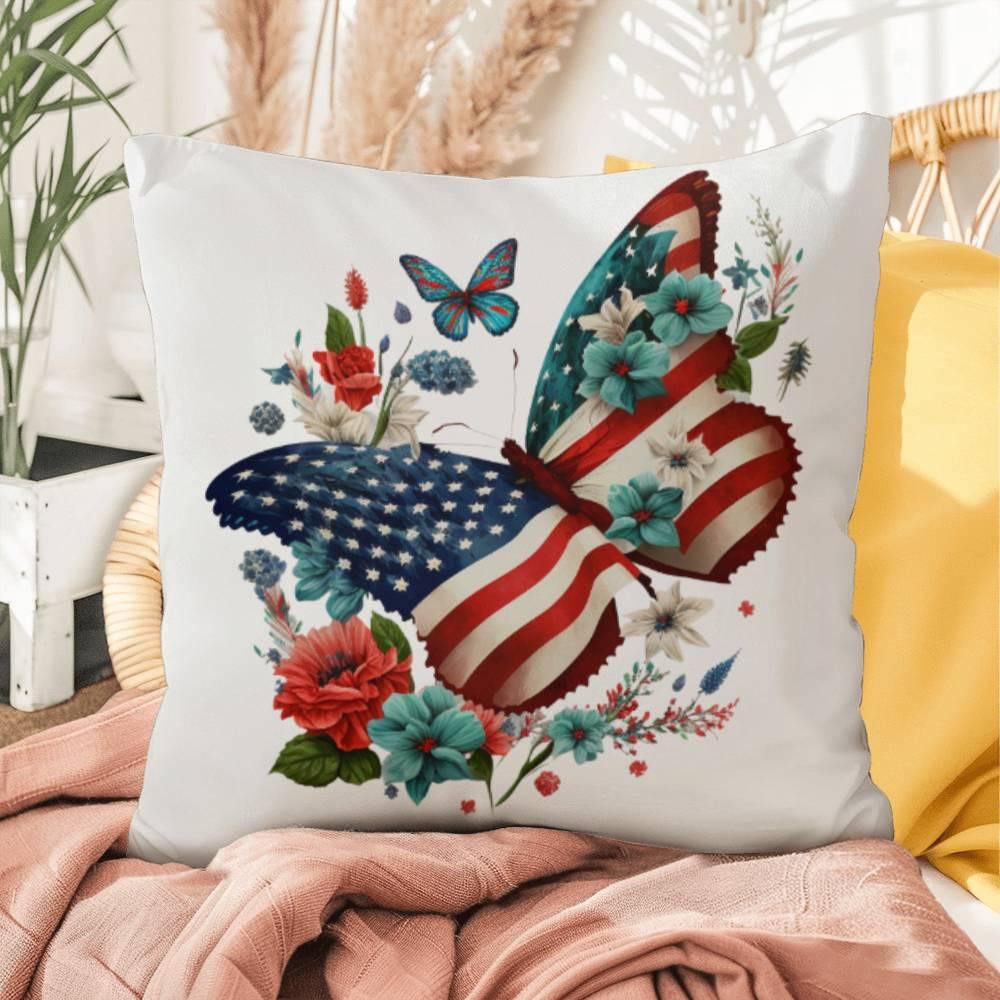 Patriotic Butterfly  Comfy Indoor-Outdoor Pillow