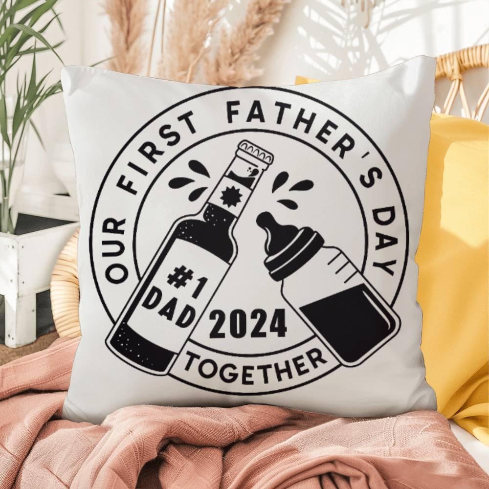 First Father's Day Drinking Buddy Comfy Indoor-Outdoor Pillow