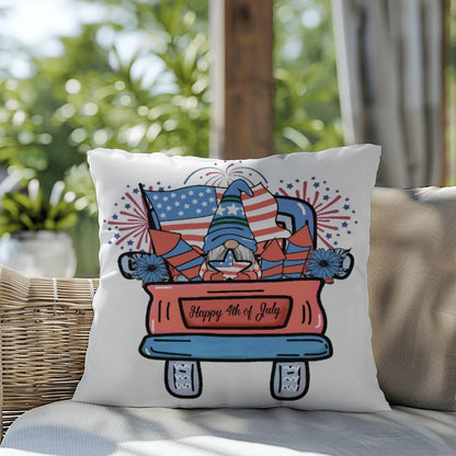 Fourth of July Gnome Parade Patriotic Indoor-Outdoor Pillow