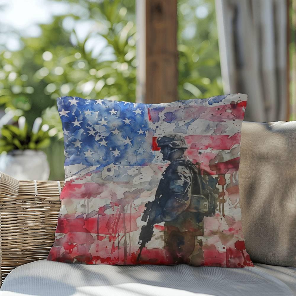 American Soldier Patriotic Indoor-Outdoor-Pillow Home Decor