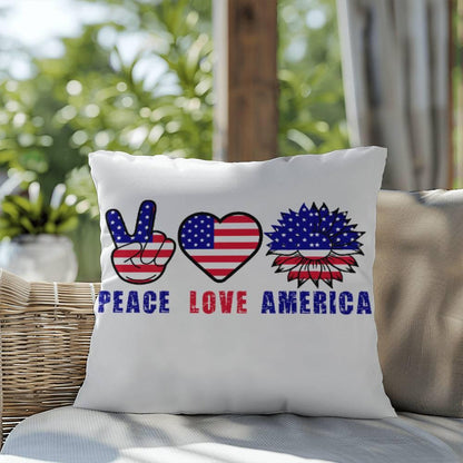 Peace Love America Comfy Indoor-Outdoor Pillow