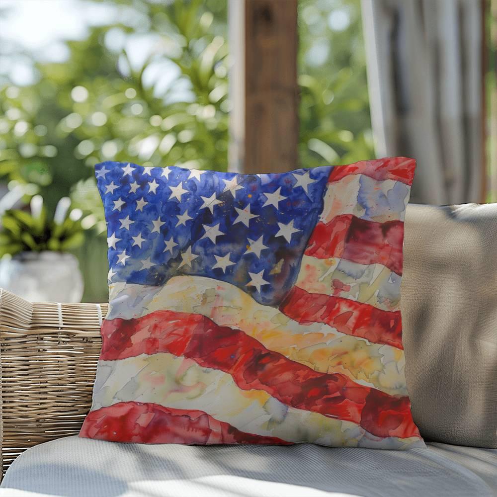 Old Glory American Flag Patriotic Indoor-Outdoor Home Decor Pillow