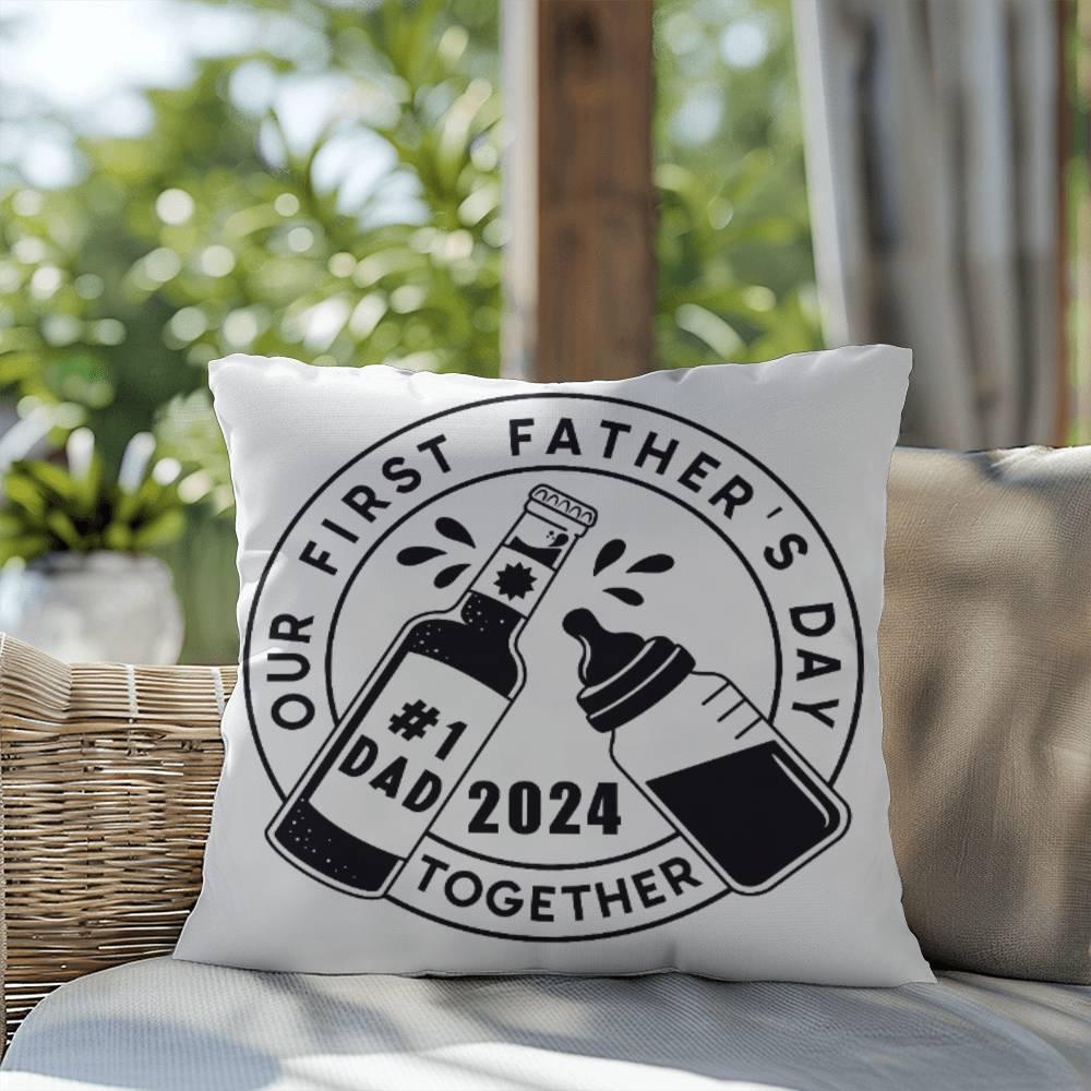 First Father's Day Drinking Buddy Comfy Indoor-Outdoor Pillow