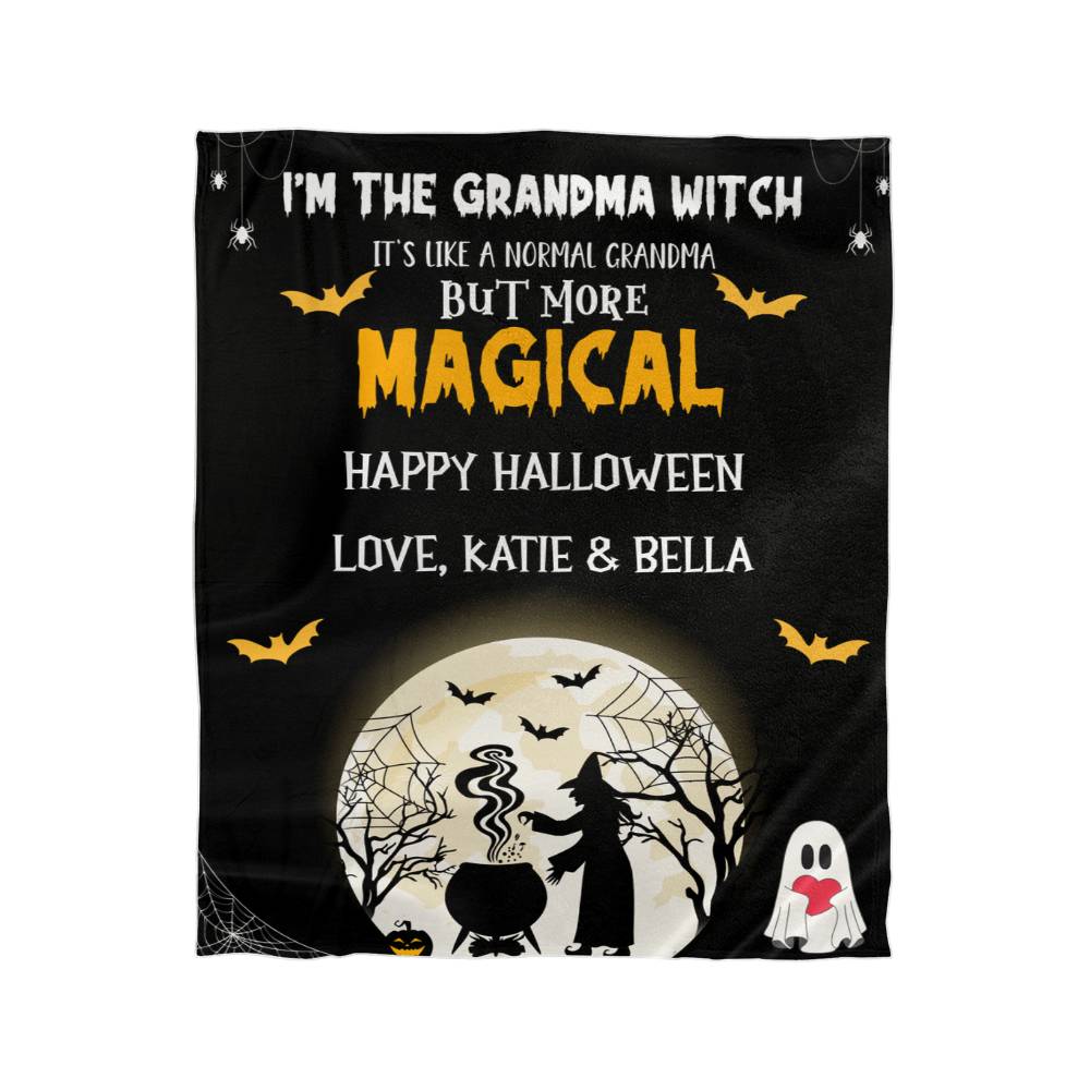 Halloween Personalized Mink Fleece Blanket - I'm the Grandma Witch But More Magical