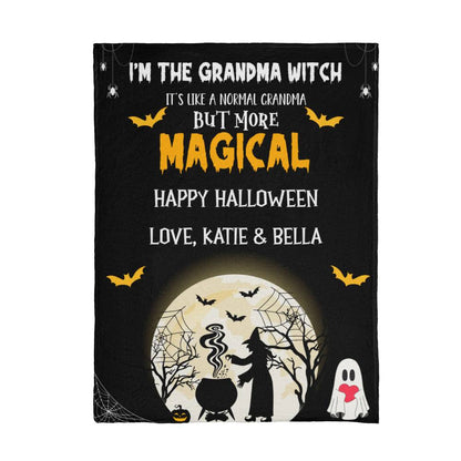 Halloween Personalized Mink Fleece Blanket - I'm the Grandma Witch But More Magical