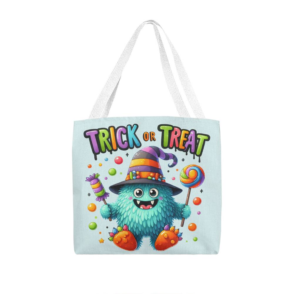 Trick or Treat Candy Monster Halloween Tote Bag