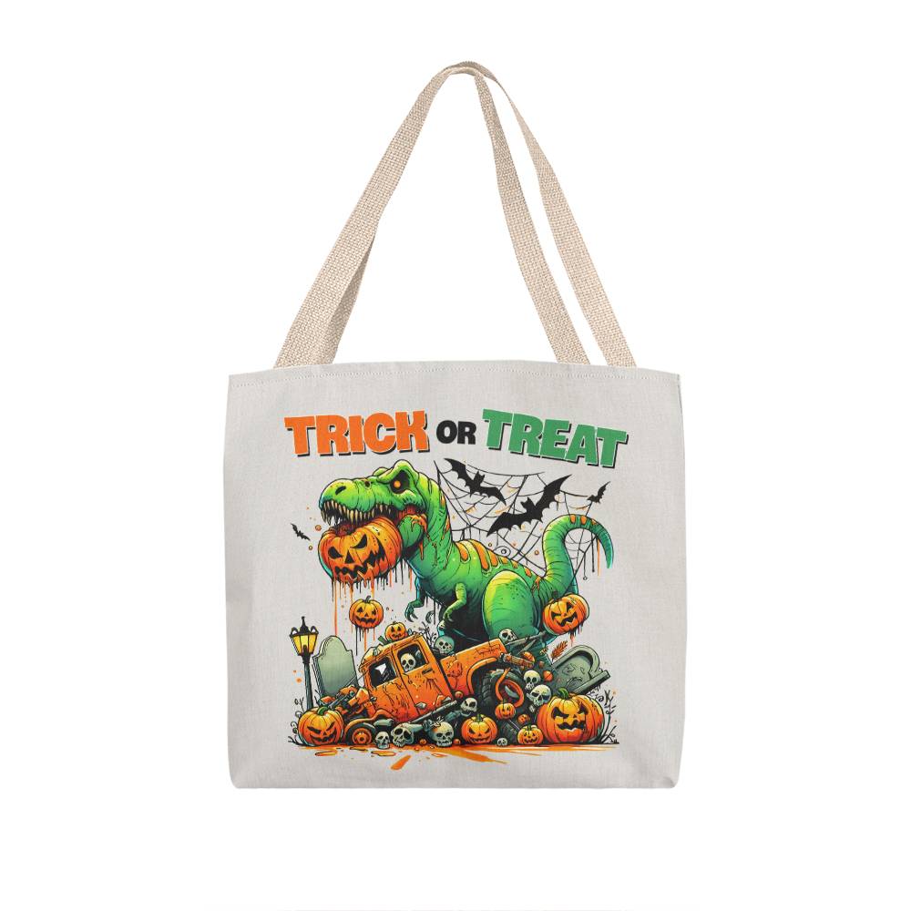 Halloween Dinosaur T-Rex Monster Trick or Treat Tote Bag