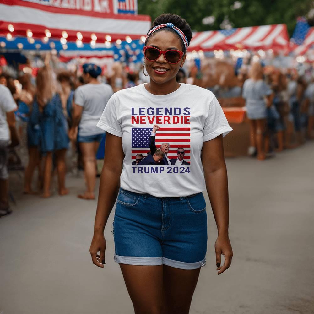 Trump 2024 Legends Never Die - Tee Shirt Front Print