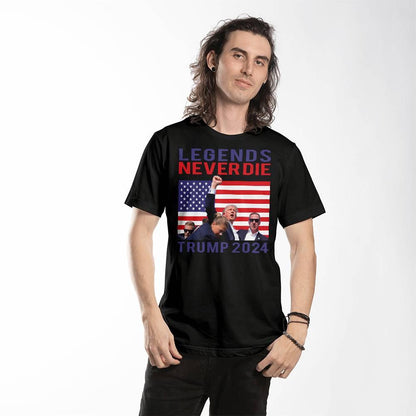 Trump 2024 Legends Never Die - Tee Shirt Front Print