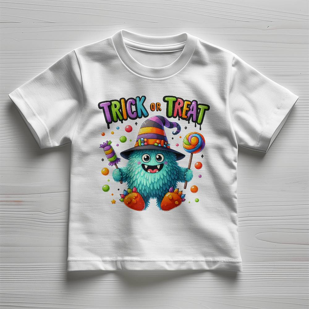 Cute Halloween Candy Monster Trick or Treat Toddler Jersey Tee Shirt