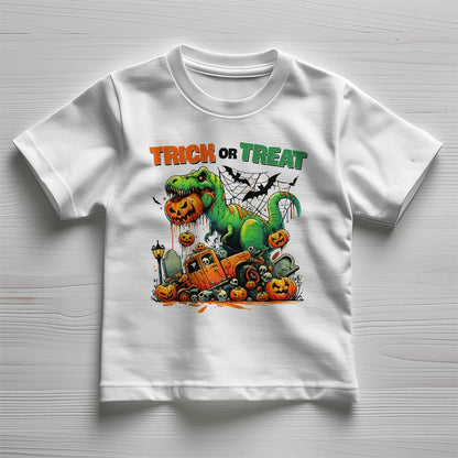 Halloween Monster Dinosaur T-Rex Trick or Treat Toddler Jersey Tee