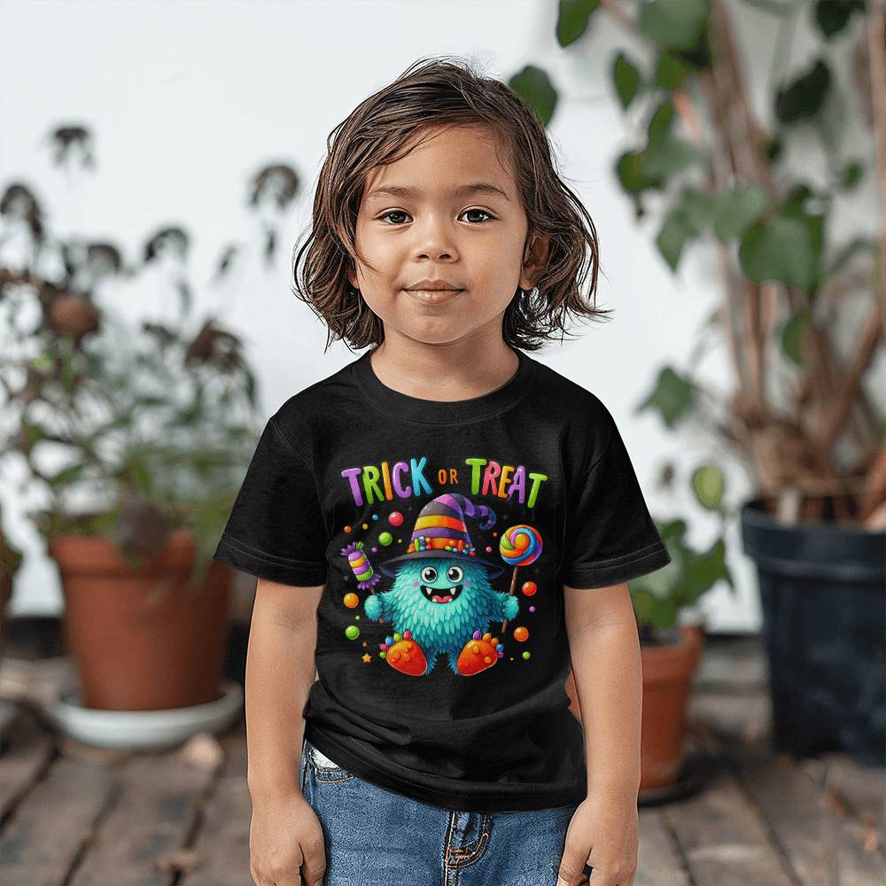 Cute Halloween Candy Monster Trick or Treat Toddler Jersey Tee Shirt