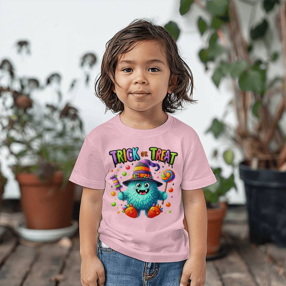 Cute Halloween Candy Monster Trick or Treat Toddler Jersey Tee Shirt