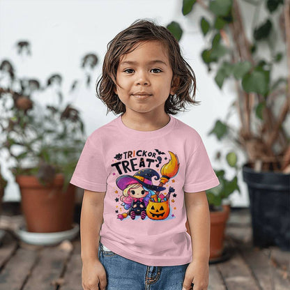 Cute Little Witch Trick or Treat Toddler Jersey Tee Shirt