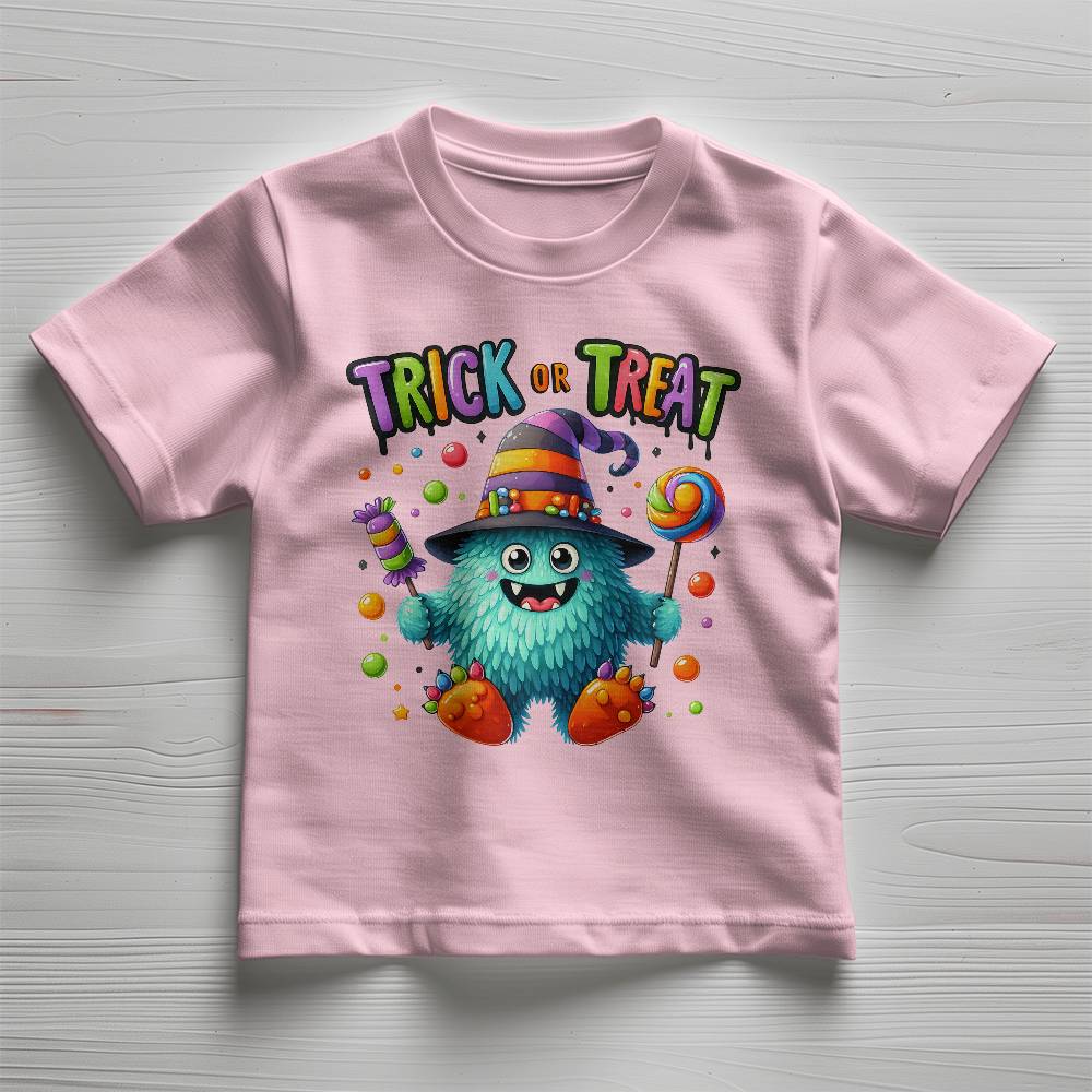 Cute Halloween Candy Monster Trick or Treat Toddler Jersey Tee Shirt