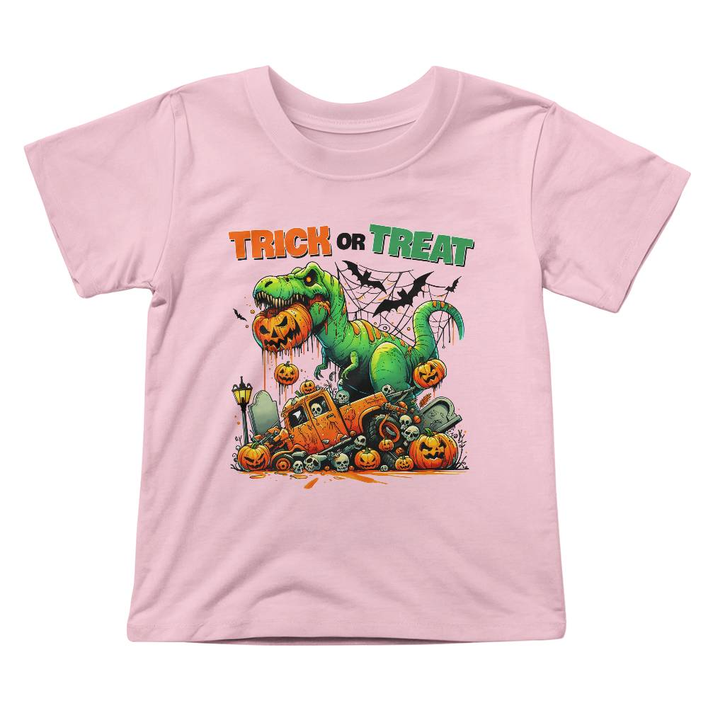 Halloween Monster Dinosaur T-Rex Trick or Treat Toddler Jersey Tee