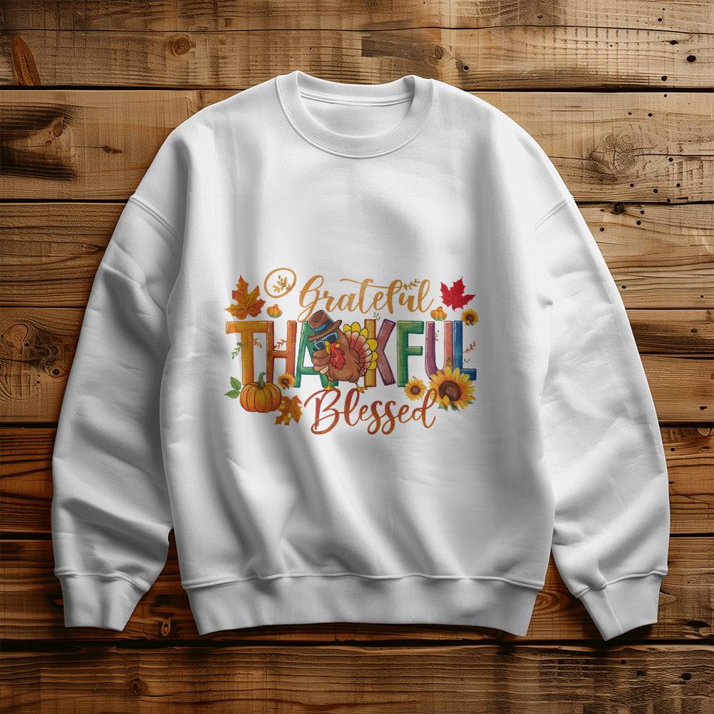 Grateful Thankful Blessed Thanksgiving Sweatshirt