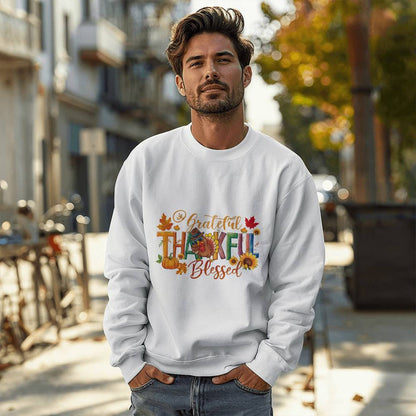 Grateful Thankful Blessed Thanksgiving Sweatshirt