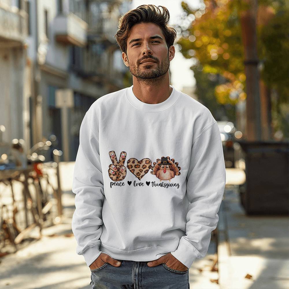 Peace Love Thanksgiving Holiday Sweatshirt