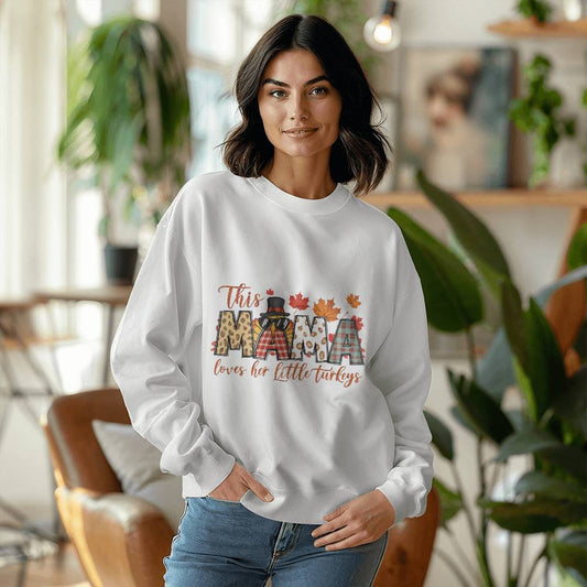 This MAMA Loves Her Little Turkeys Thanksgiving Sweatshirt