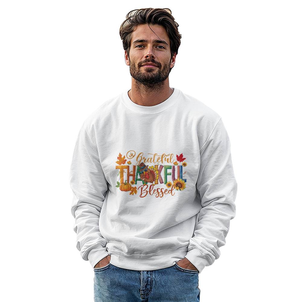 Grateful Thankful Blessed Thanksgiving Sweatshirt