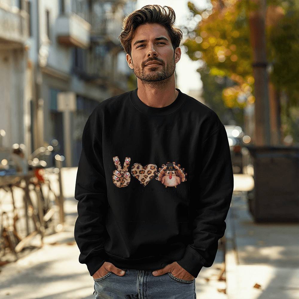 Peace Love Thanksgiving Holiday Sweatshirt