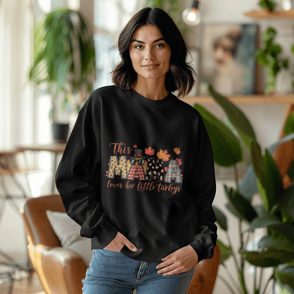 This MAMA Loves Her Little Turkeys Thanksgiving Sweatshirt