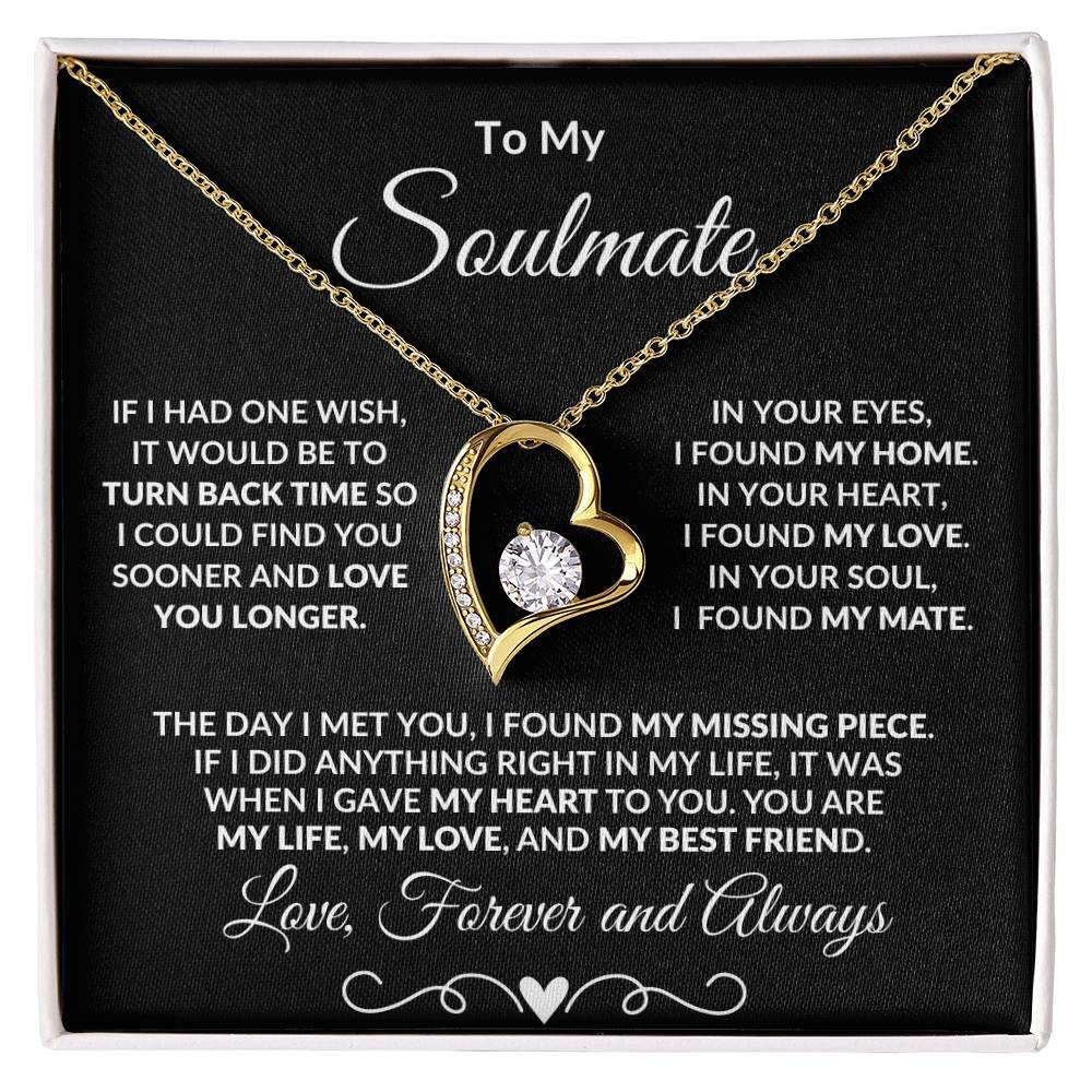 Gift for Soulmate Dazzling Forever Love Heart Necklace with Message Card and Gift Box