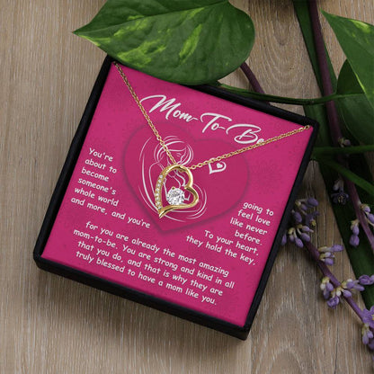 Gift for the Mom To Be You Will Soon Be Someone's Whole World Forever Love Heart Pendant Necklace
