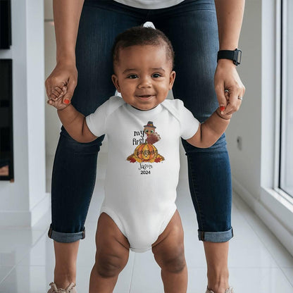 Baby's First Thanksgiving Personalized Bodysuit - Boy or Girl Turkey