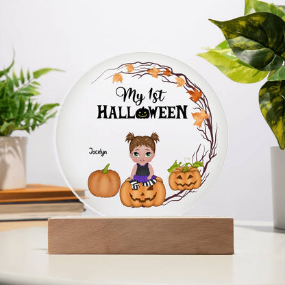 Personalized First Halloween Keepsake Acrylic Lighted LED Plaque