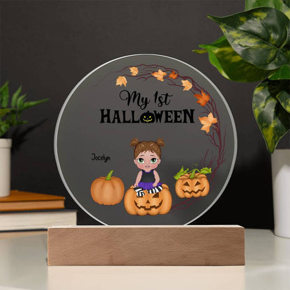 Personalized First Halloween Keepsake Acrylic Lighted LED Plaque