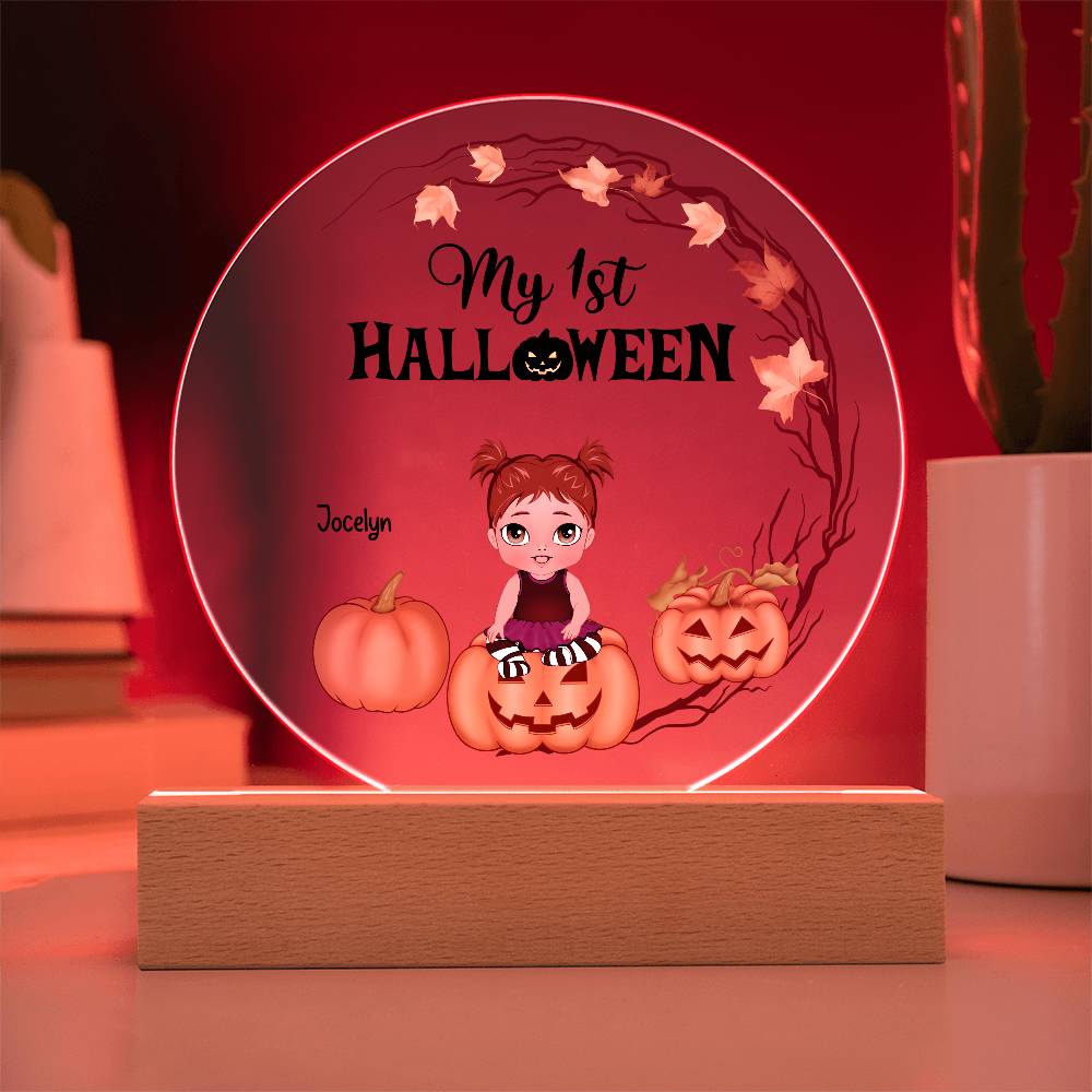 Personalized First Halloween Keepsake Acrylic Lighted LED Plaque