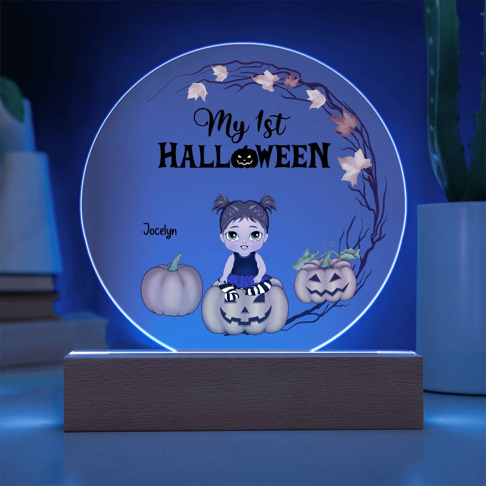 Personalized First Halloween Keepsake Acrylic Lighted LED Plaque