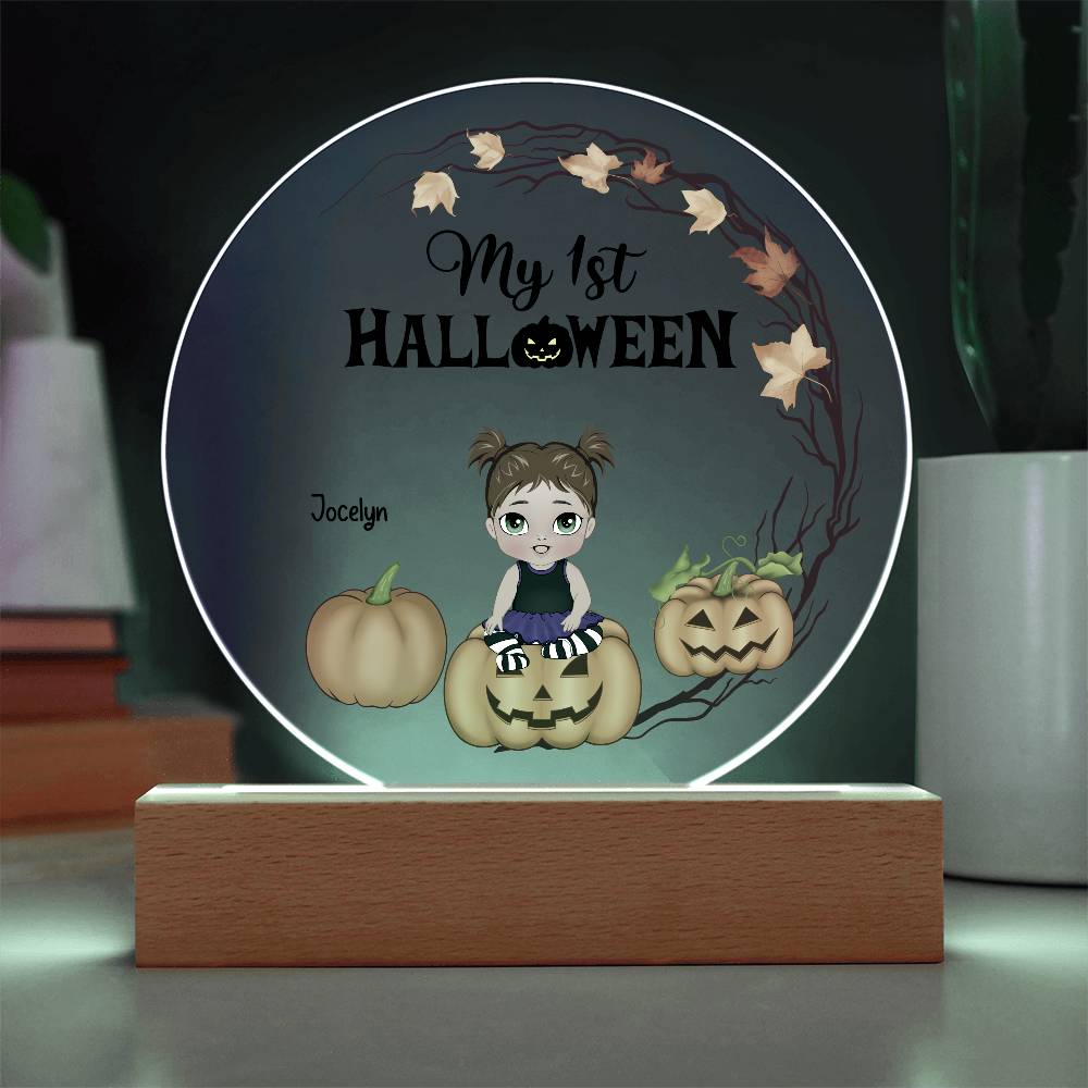 Personalized First Halloween Keepsake Acrylic Lighted LED Plaque